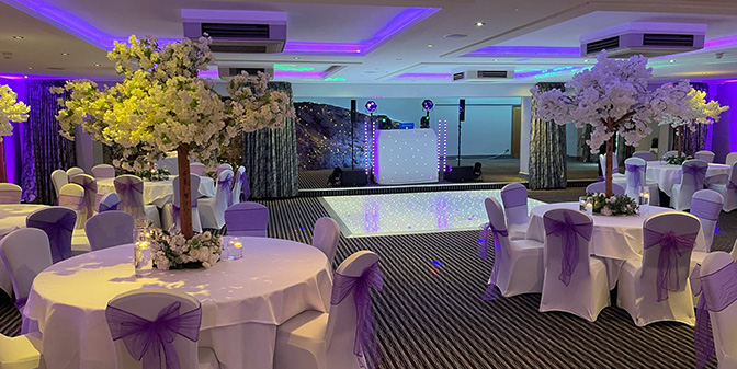 White twinkle dance floor